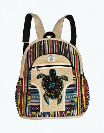 16" Large Turtle Print Stripes Backpack