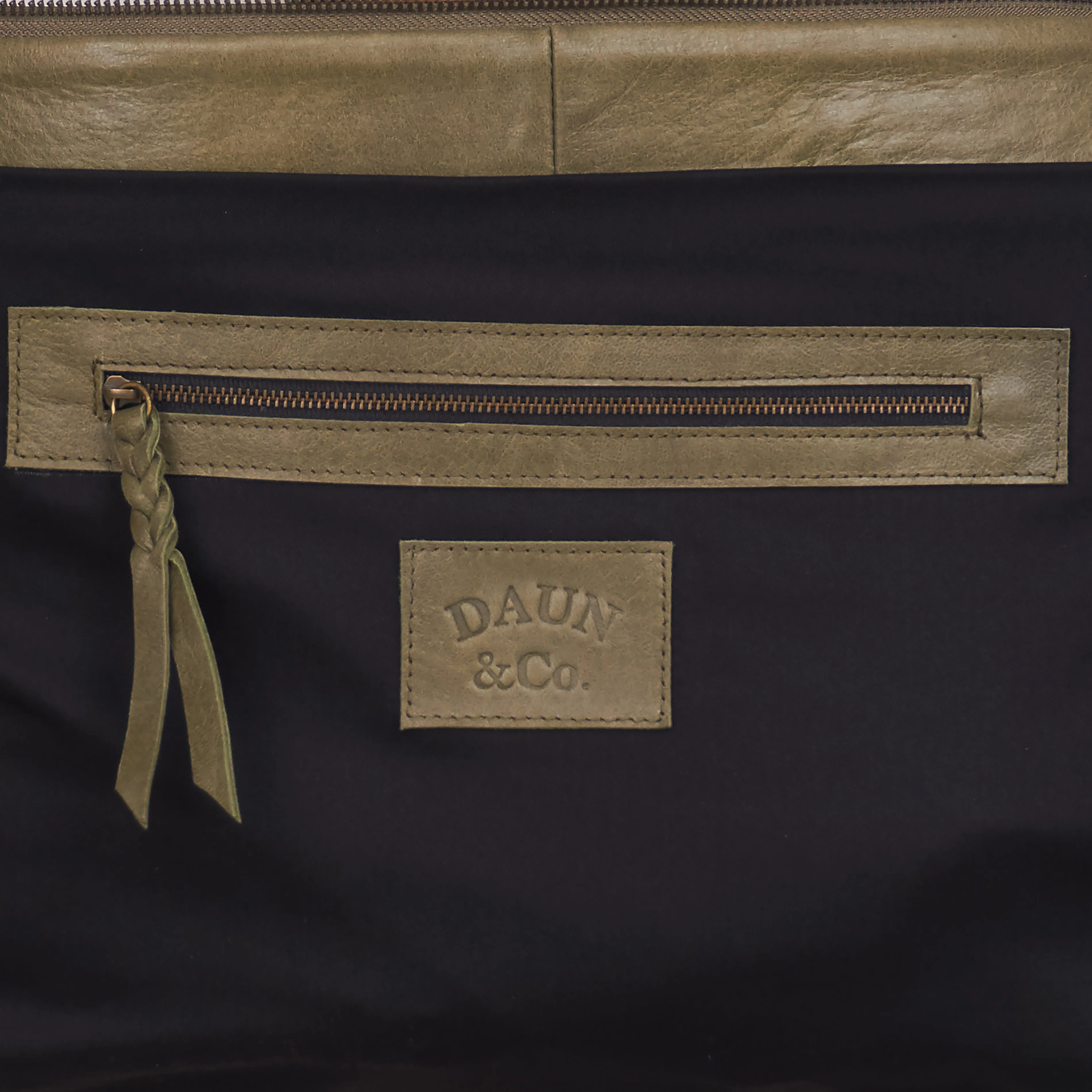 AGUNG WEEKENDER BAG - Genuine Handwoven Leather | Light Olive Green & Rusty Brown