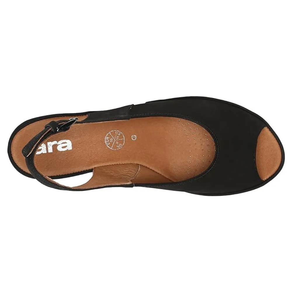 Ara Colleen Black Nubuck Sandal (Women's)