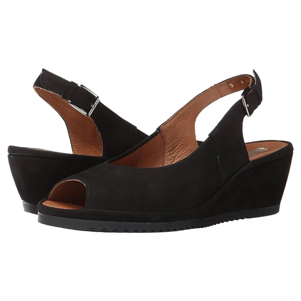Ara Colleen Black Nubuck Sandal (Women's)