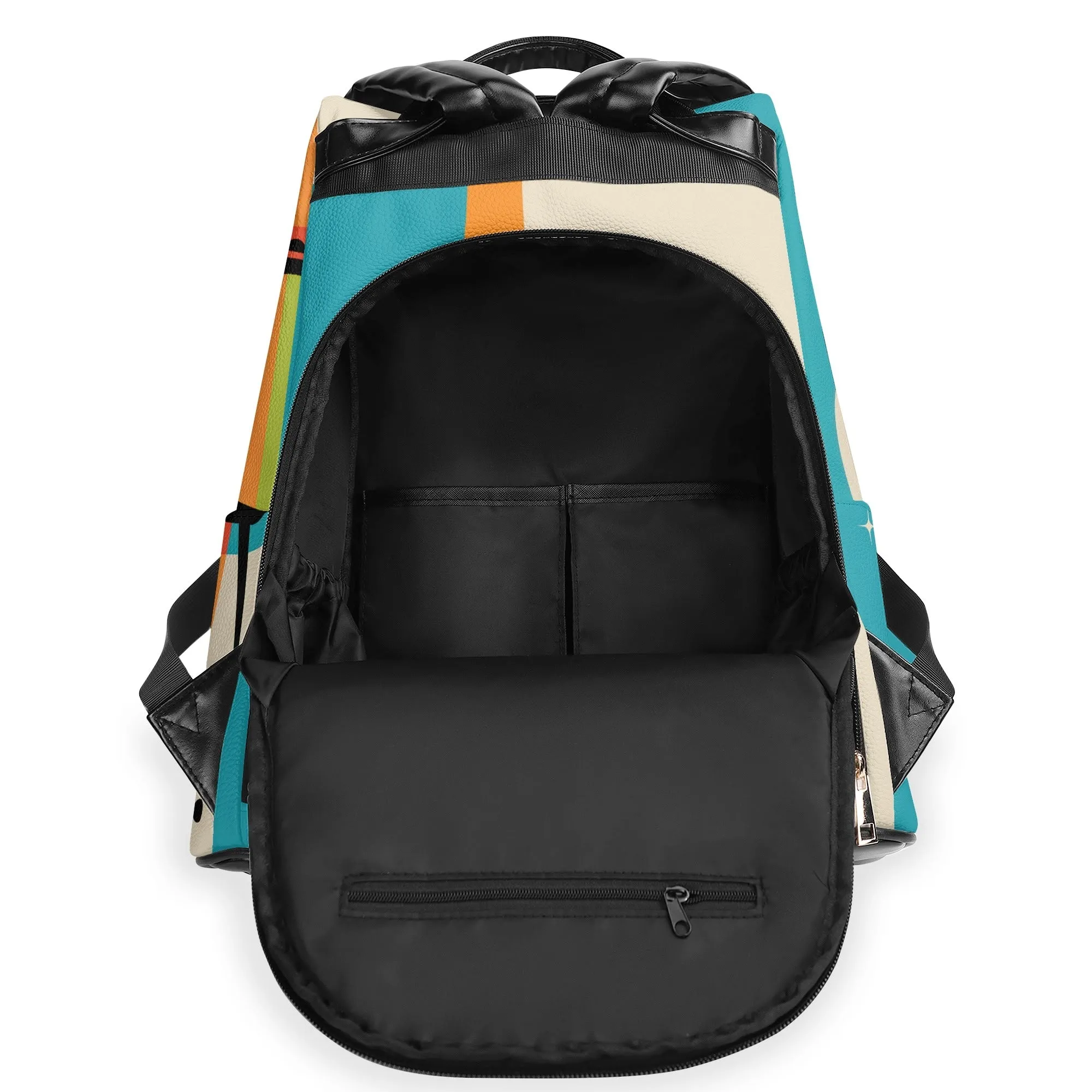 Atomic Cat Retro Backpack, Mid Century Modern Travel Bag, MCM Kitsch TV Design Carryall