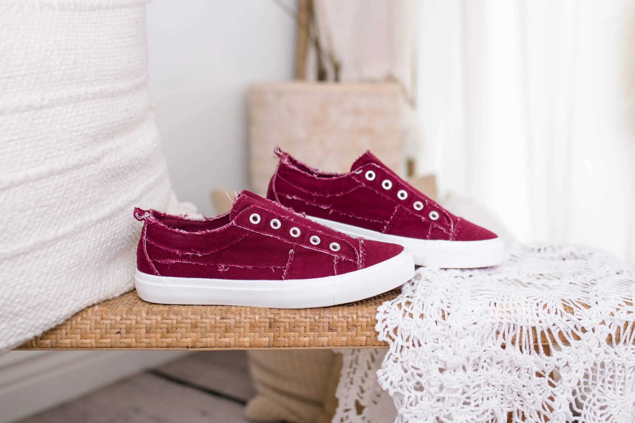 Babalu Maroon Herringbone Sneaker
