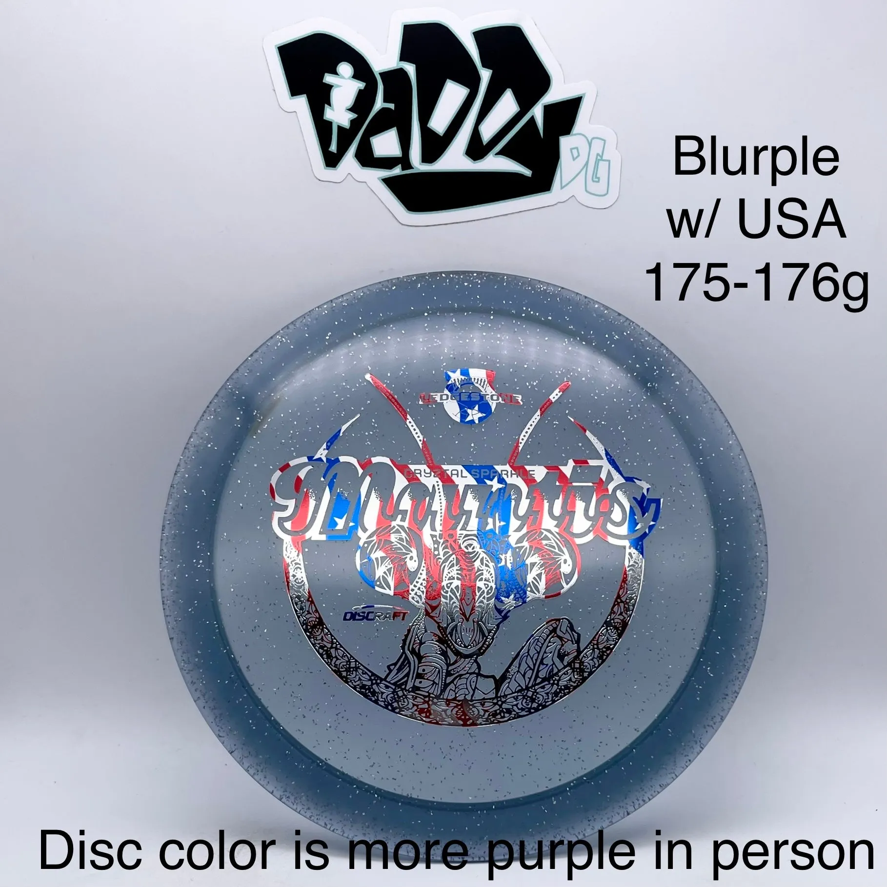 Discraft CryZtal Sparkle Mantis 2022 Ledgestone Stamped Distance Driver
