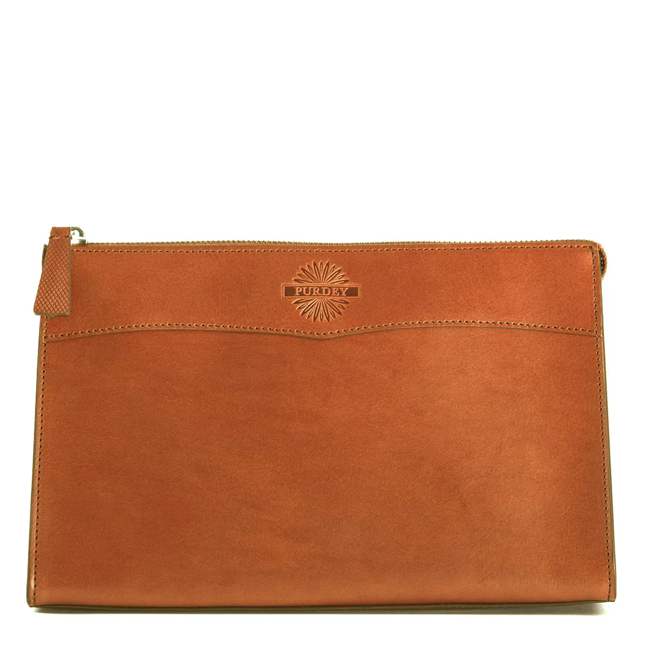 James Purdey Vegetable Tanned Leather Wash Bag Large London Tan