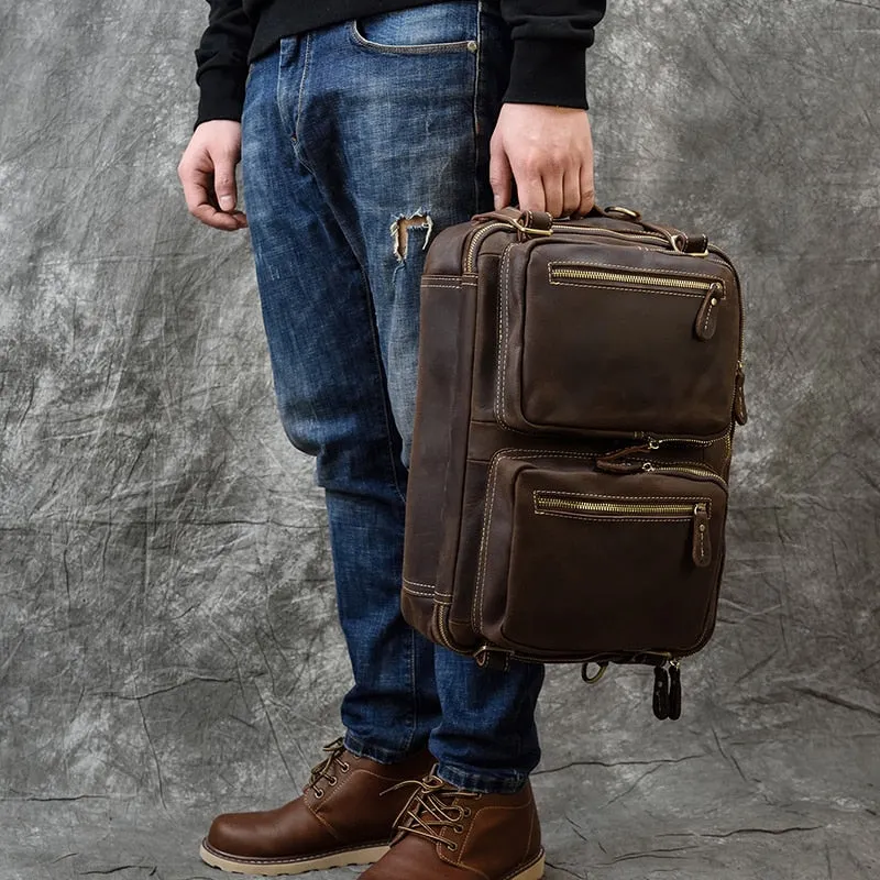 Multifunctional Leather Backpack