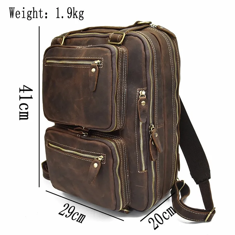 Multifunctional Leather Backpack