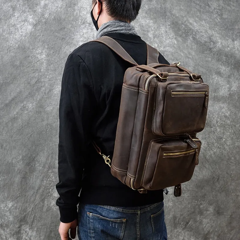 Multifunctional Leather Backpack