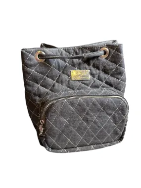 Quilted Denim Mini Bucket Backpack