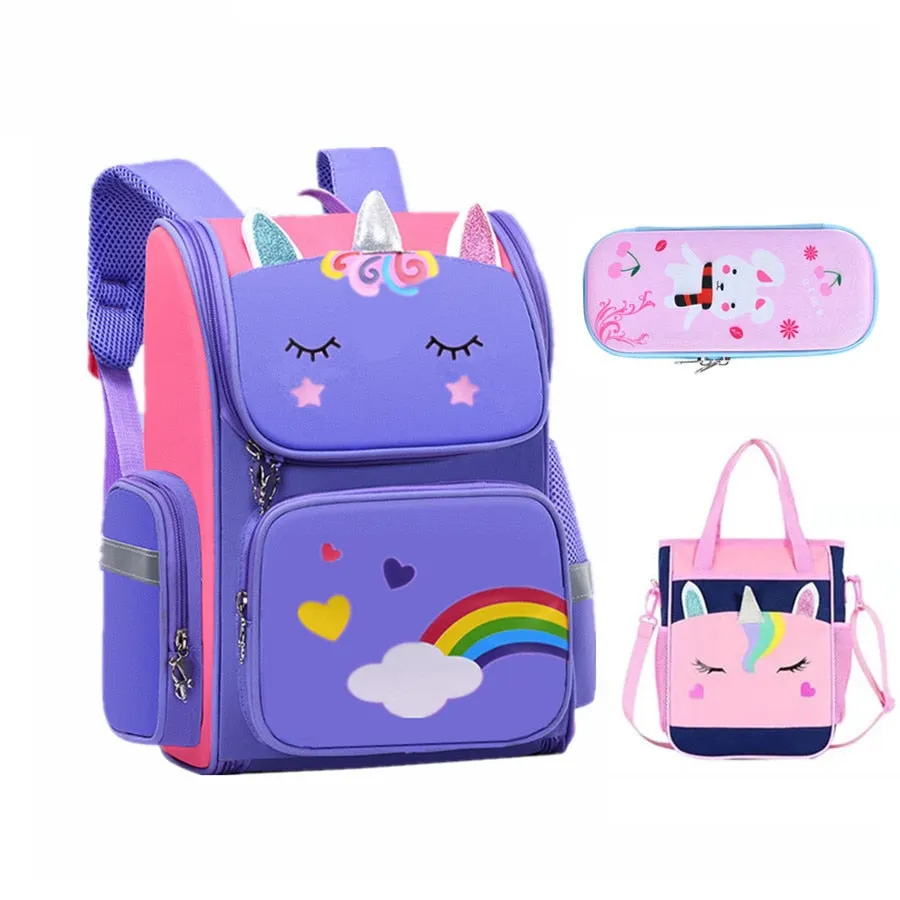 Rainbow Unicorn Backpack Set