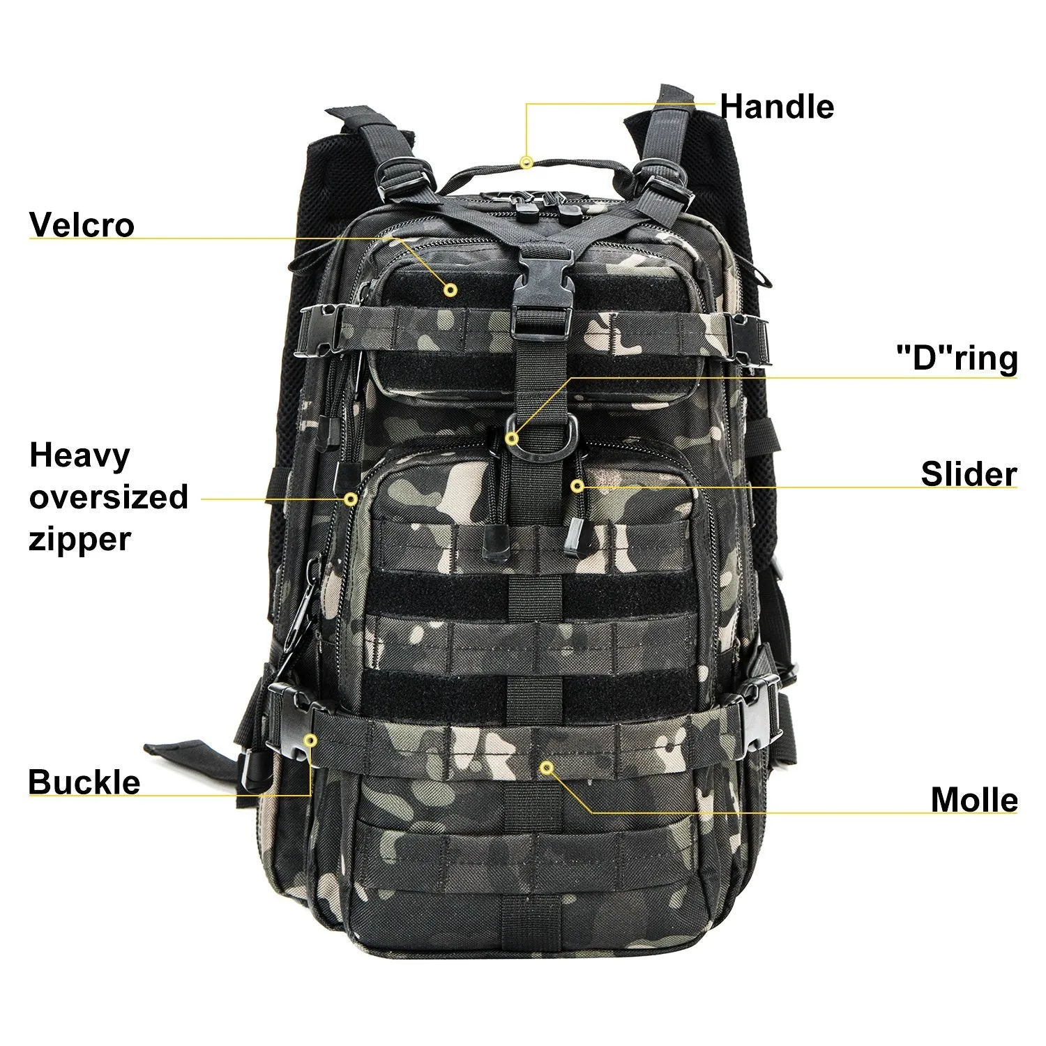 Small Military Tactical Backpack 30L Assault Backpack Tactical Bag Black Multicam-A
