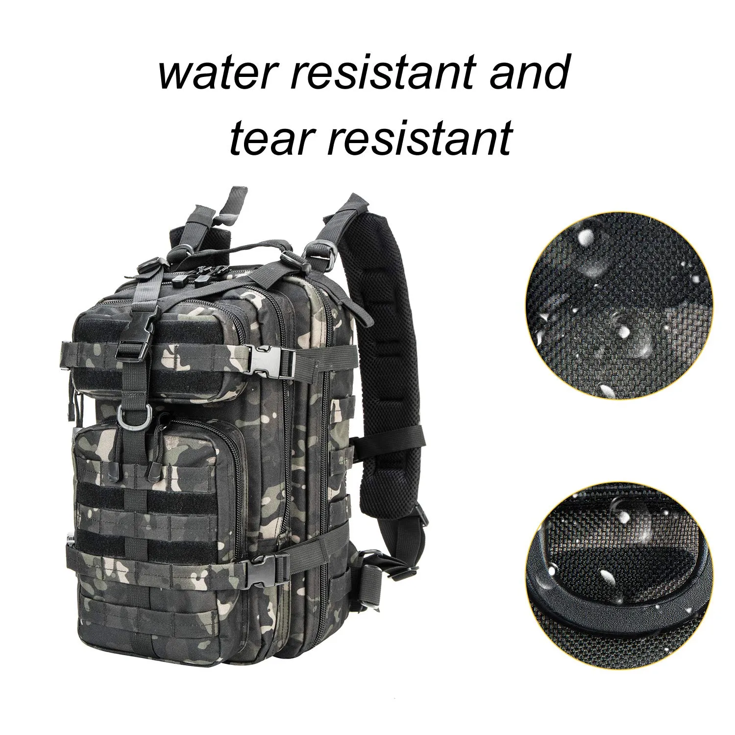 Small Military Tactical Backpack 30L Assault Backpack Tactical Bag Black Multicam-A