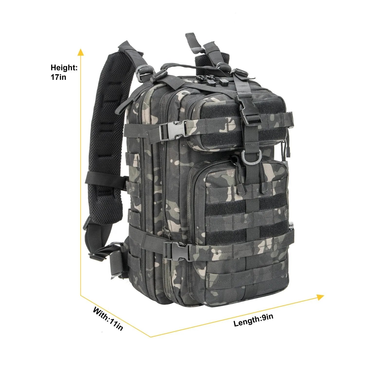Small Military Tactical Backpack 30L Assault Backpack Tactical Bag Black Multicam-A