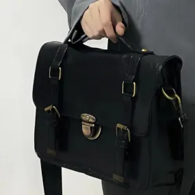 Student Schoolbag Backpack Autumn Winter Retro Buckle College Style Class Bag
