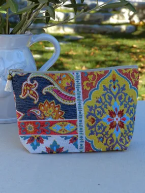 Wash bag – blue, pink, orange tapestry